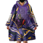 Personalized Gold Coast Titans Wearable Blanket Hoodie Aboriginal Dot Art - Dreamtime Rugby Mascot