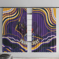 Personalized Gold Coast Titans Window Curtain Aboriginal Dot Art - Dreamtime Rugby Mascot