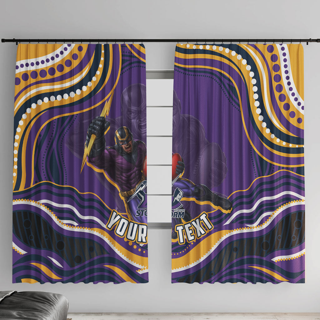 Personalized Gold Coast Titans Window Curtain Aboriginal Dot Art - Dreamtime Rugby Mascot