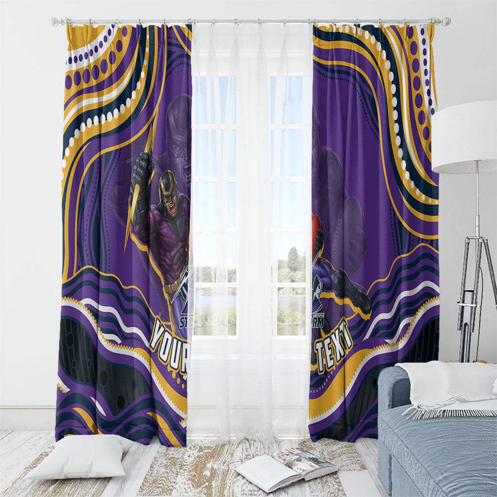Personalized Gold Coast Titans Window Curtain Aboriginal Dot Art - Dreamtime Rugby Mascot