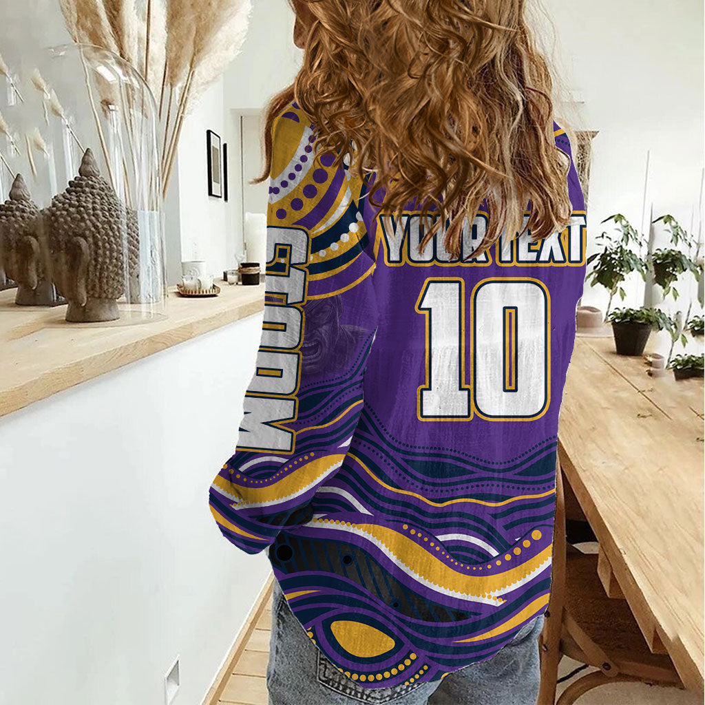 Personalized Gold Coast Titans Women Casual Shirt Aboriginal Dot Art - Dreamtime Rugby Mascot