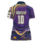 Personalized Gold Coast Titans Women Polo Shirt Aboriginal Dot Art - Dreamtime Rugby Mascot