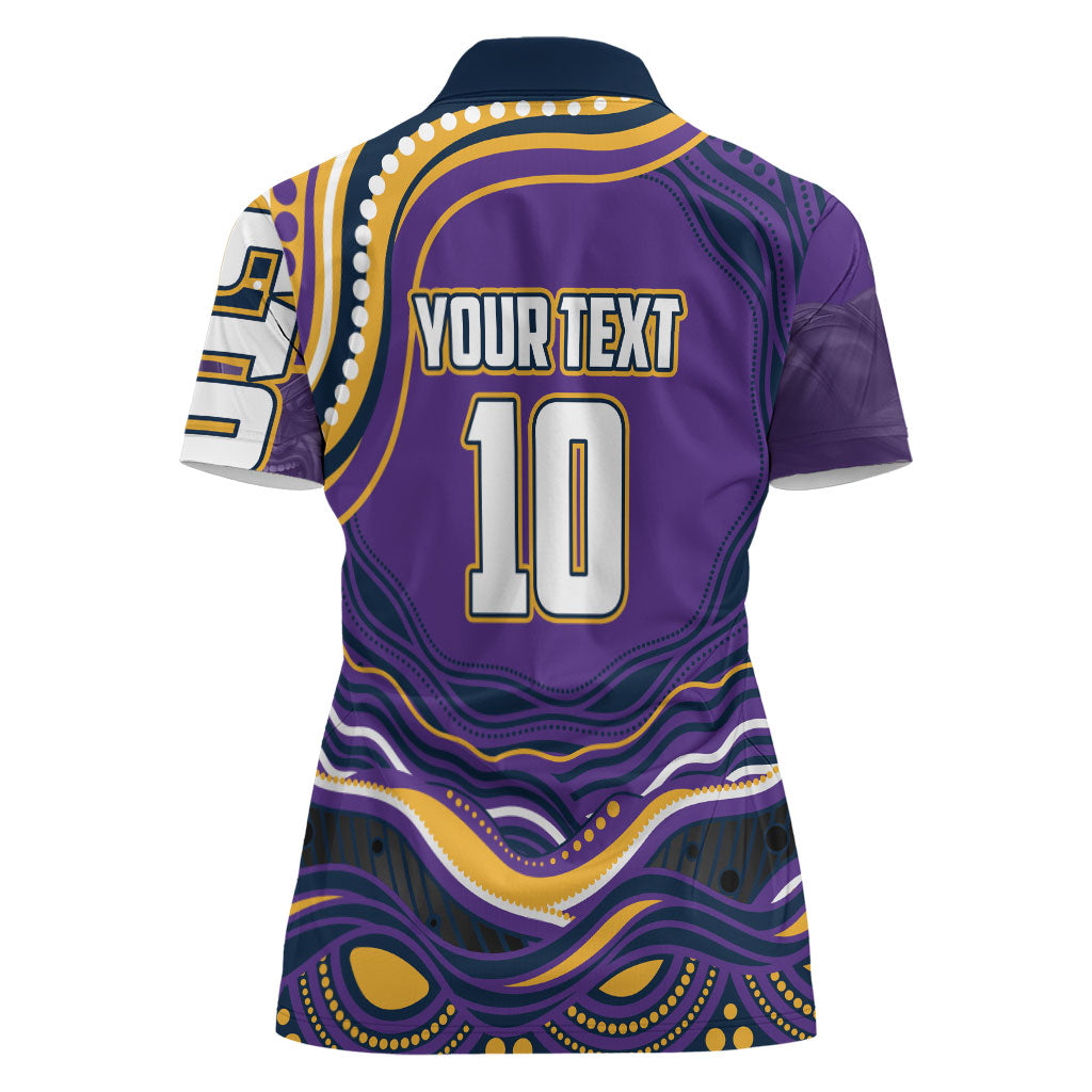Personalized Gold Coast Titans Women Polo Shirt Aboriginal Dot Art - Dreamtime Rugby Mascot