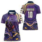 Personalized Gold Coast Titans Women Polo Shirt Aboriginal Dot Art - Dreamtime Rugby Mascot