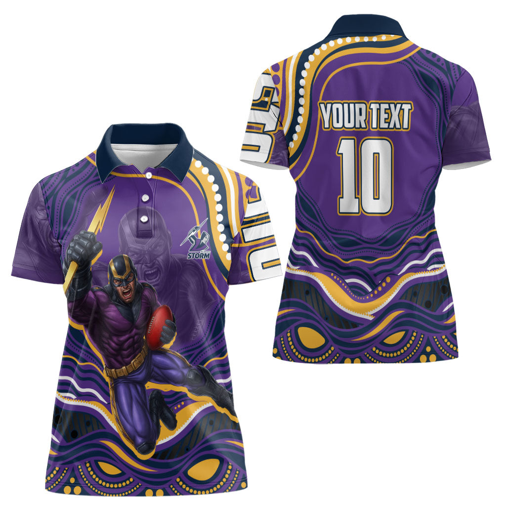 Personalized Gold Coast Titans Women Polo Shirt Aboriginal Dot Art - Dreamtime Rugby Mascot
