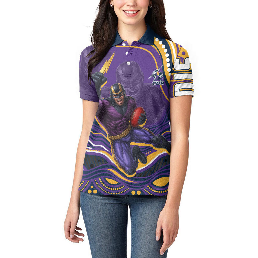 Personalized Gold Coast Titans Women Polo Shirt Aboriginal Dot Art - Dreamtime Rugby Mascot