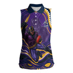 Personalized Gold Coast Titans Women Sleeveless Polo Shirt Aboriginal Dot Art - Dreamtime Rugby Mascot
