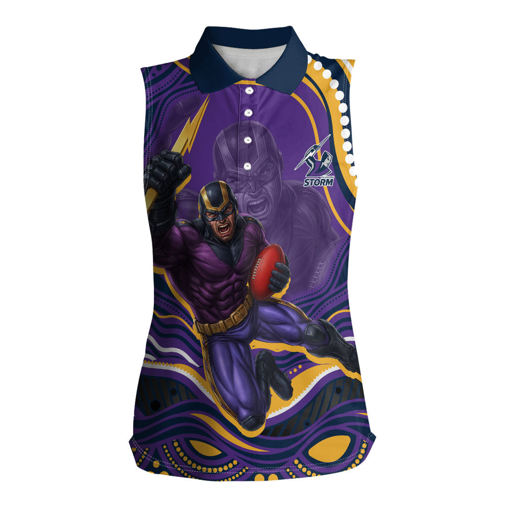 Personalized Gold Coast Titans Women Sleeveless Polo Shirt Aboriginal Dot Art - Dreamtime Rugby Mascot