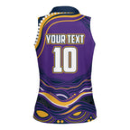Personalized Gold Coast Titans Women Sleeveless Polo Shirt Aboriginal Dot Art - Dreamtime Rugby Mascot