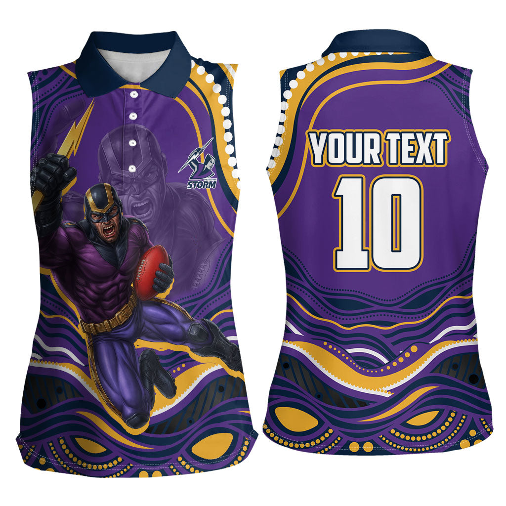 Personalized Gold Coast Titans Women Sleeveless Polo Shirt Aboriginal Dot Art - Dreamtime Rugby Mascot