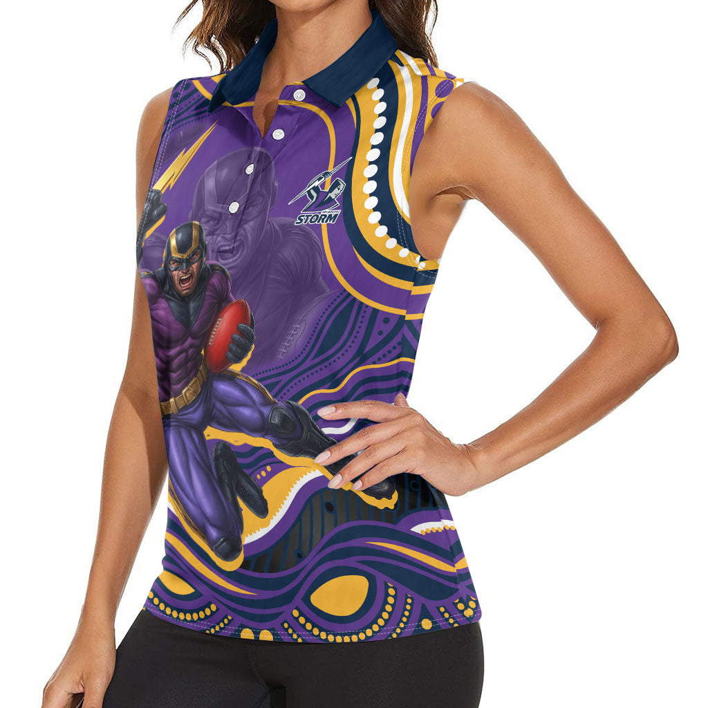 Personalized Gold Coast Titans Women Sleeveless Polo Shirt Aboriginal Dot Art - Dreamtime Rugby Mascot