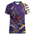 Personalized Gold Coast Titans Women V-Neck T-Shirt Aboriginal Dot Art - Dreamtime Rugby Mascot