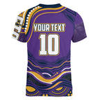 Personalized Gold Coast Titans Women V-Neck T-Shirt Aboriginal Dot Art - Dreamtime Rugby Mascot