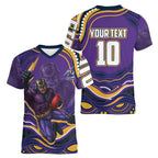 Personalized Gold Coast Titans Women V-Neck T-Shirt Aboriginal Dot Art - Dreamtime Rugby Mascot
