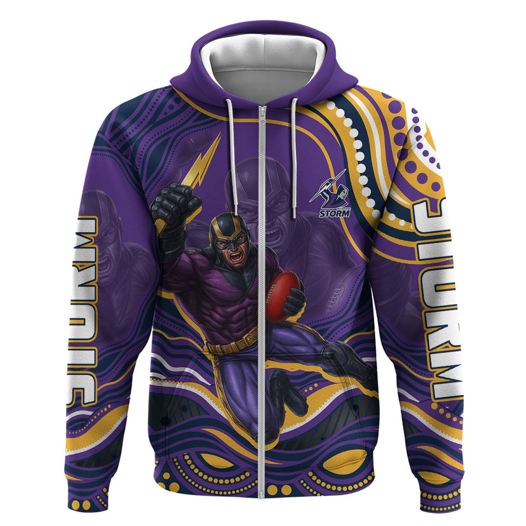 Personalized Gold Coast Titans Zip Hoodie Aboriginal Dot Art - Dreamtime Rugby Mascot