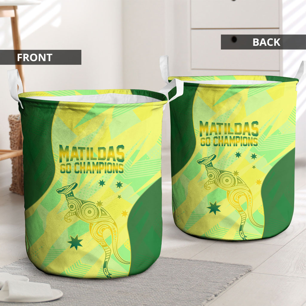Matildas Australia Go Champions Laundry Basket Indigenous Dot Art Kangaroo Southern Cross Stars