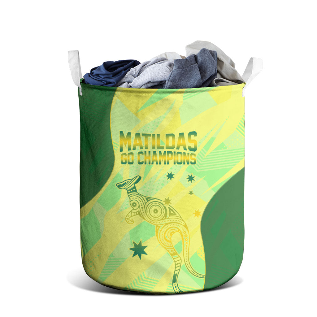 Matildas Australia Go Champions Laundry Basket Indigenous Dot Art Kangaroo Southern Cross Stars