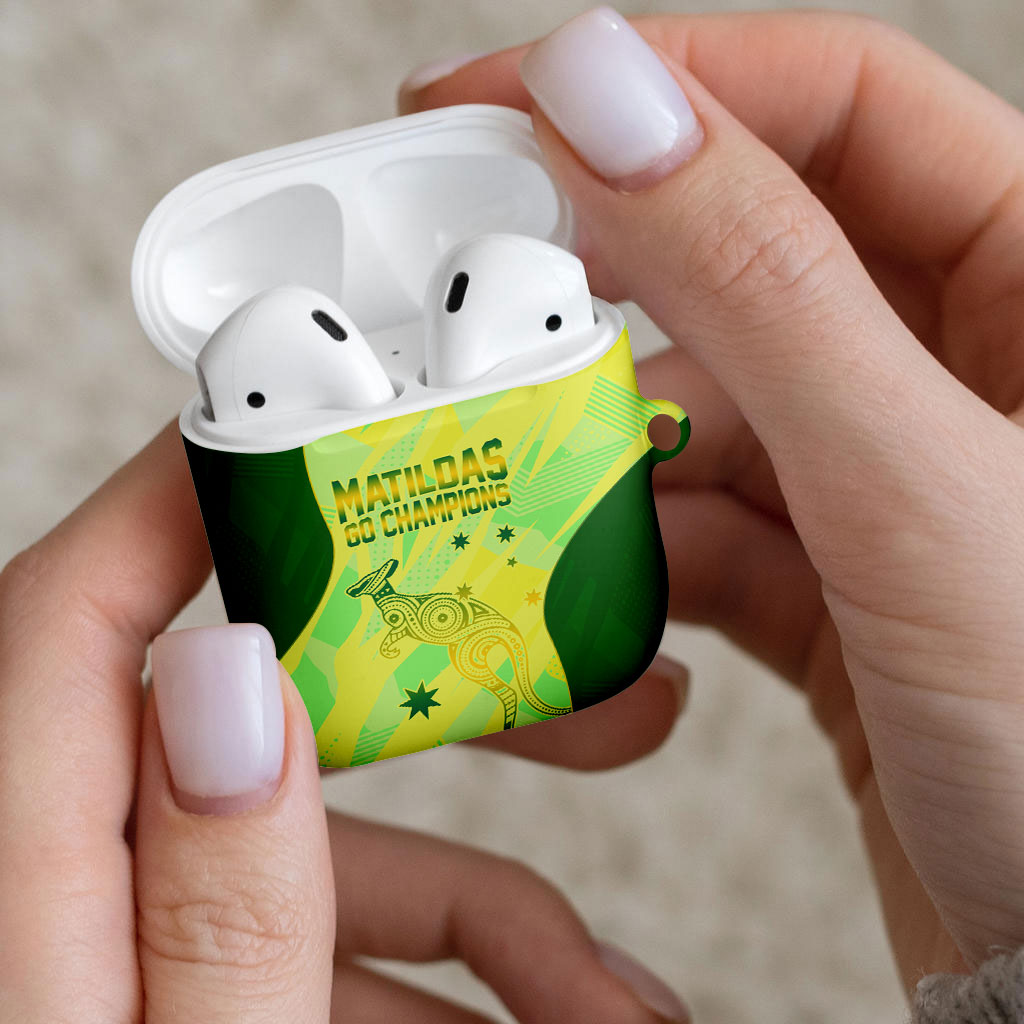 Matildas Australia Go Champions AirPods Case Indigenous Dot Art Kangaroo Southern Cross Stars
