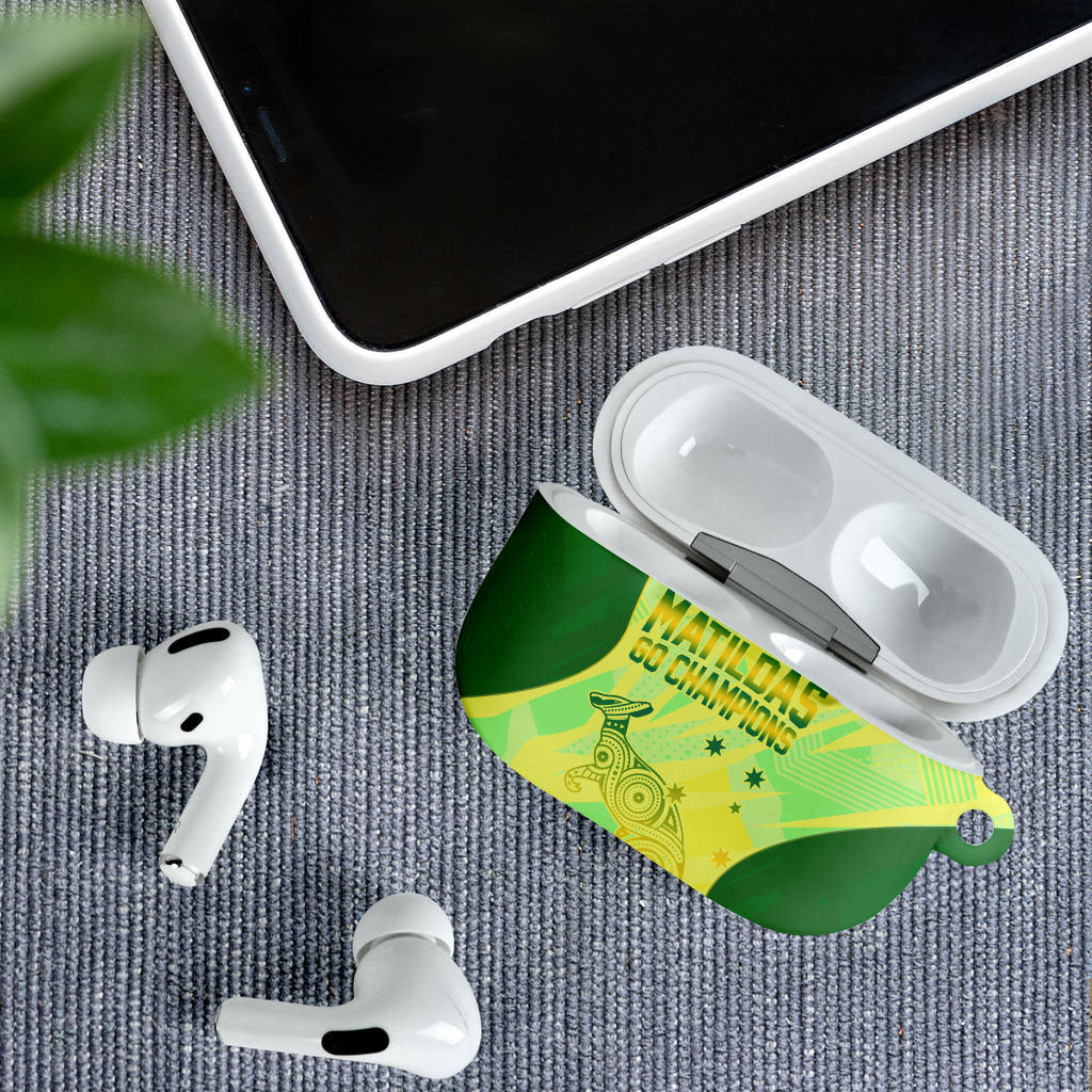 Matildas Australia Go Champions AirPods Case Indigenous Dot Art Kangaroo Southern Cross Stars