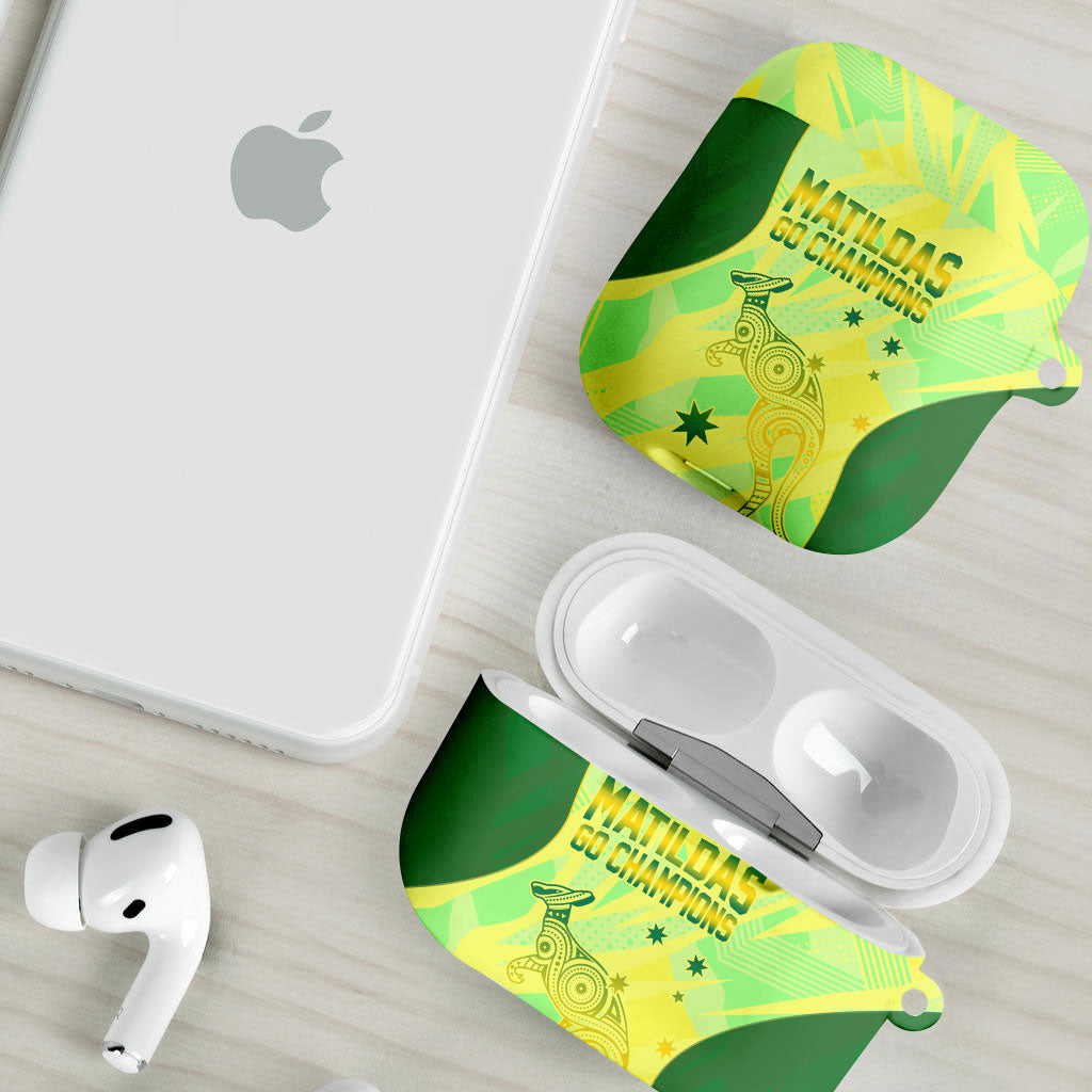 Matildas Australia Go Champions AirPods Case Indigenous Dot Art Kangaroo Southern Cross Stars