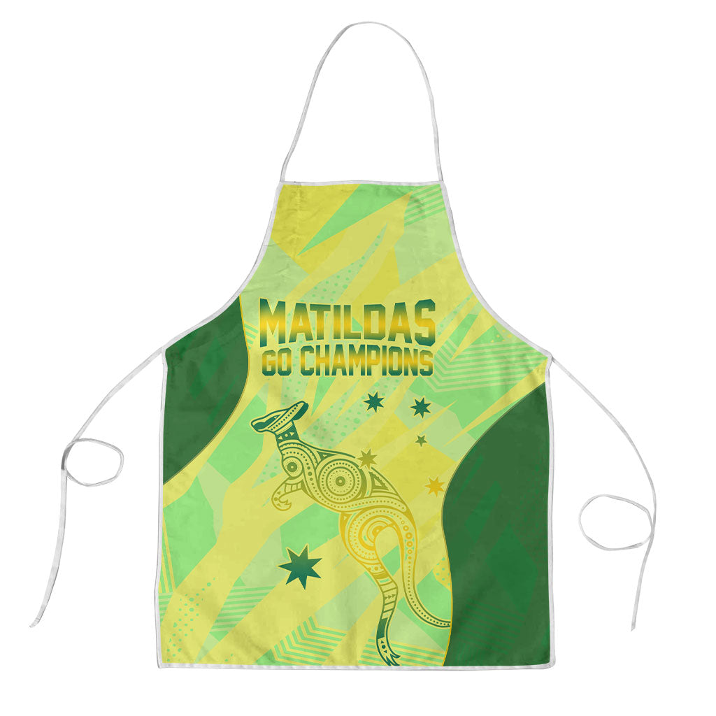 Matildas Australia Go Champions Apron Indigenous Dot Art Kangaroo Southern Cross Stars