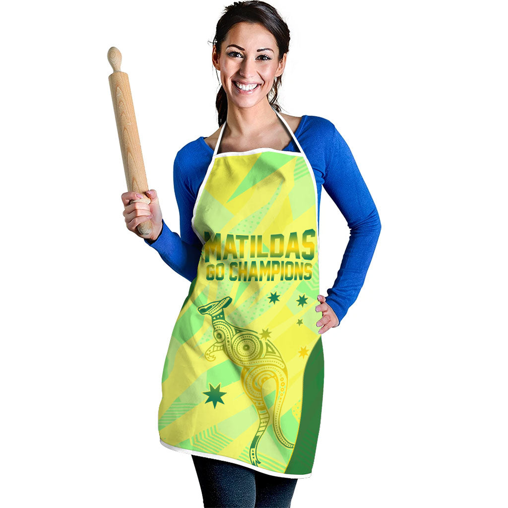 Matildas Australia Go Champions Apron Indigenous Dot Art Kangaroo Southern Cross Stars