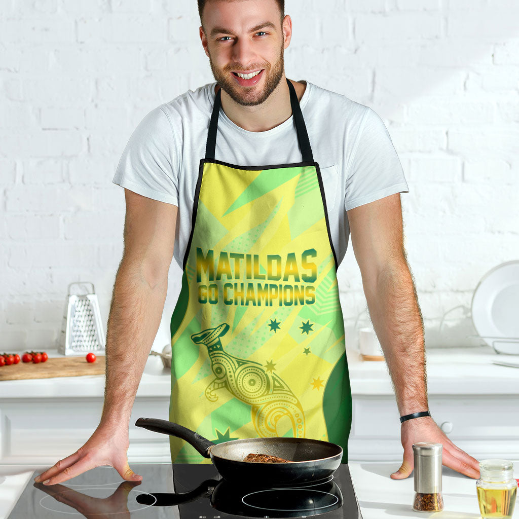 Matildas Australia Go Champions Apron Indigenous Dot Art Kangaroo Southern Cross Stars