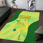 Matildas Australia Go Champions Area Rug Indigenous Dot Art Kangaroo Southern Cross Stars
