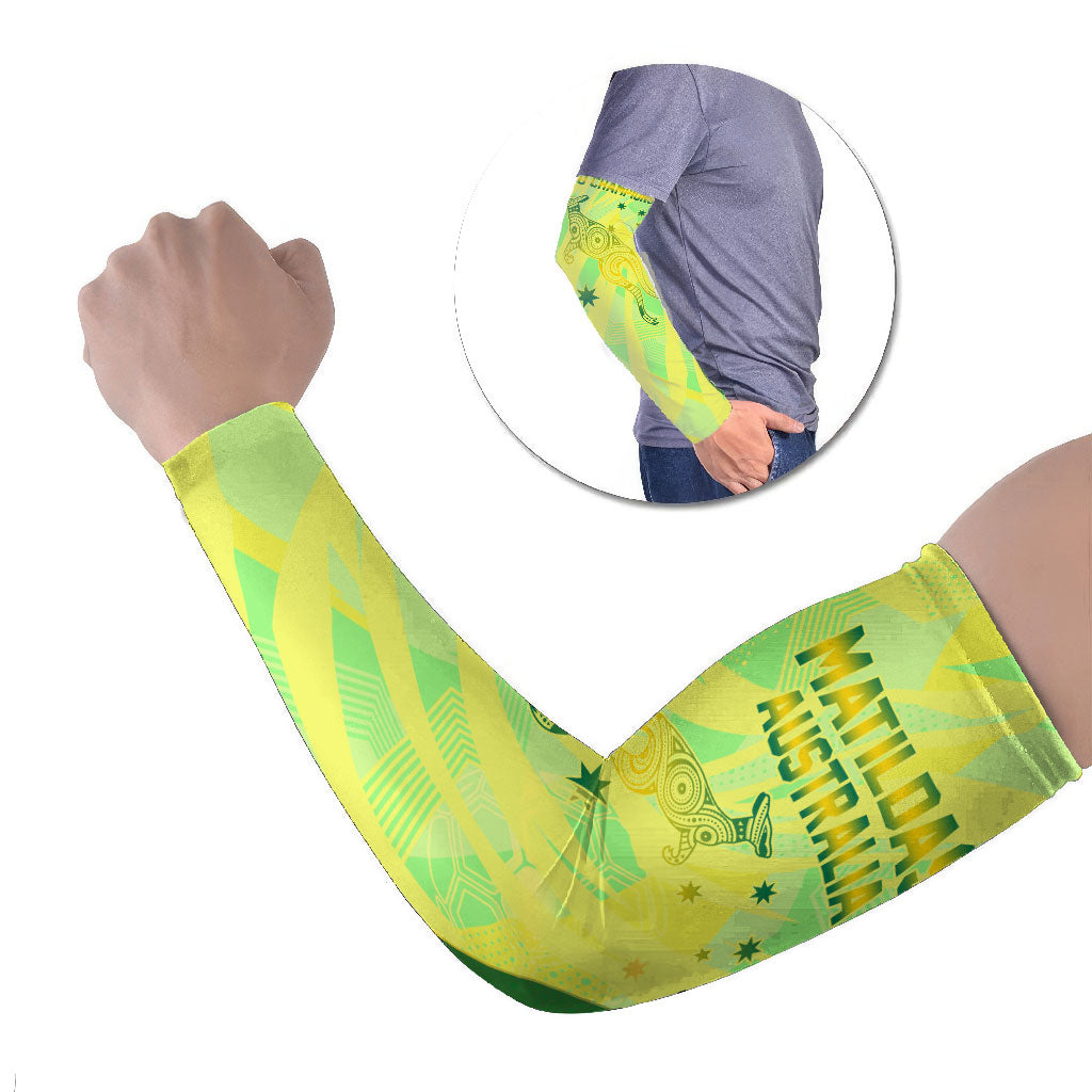 Matildas Australia Go Champions Arm Sleeves Indigenous Dot Art Kangaroo Southern Cross Stars