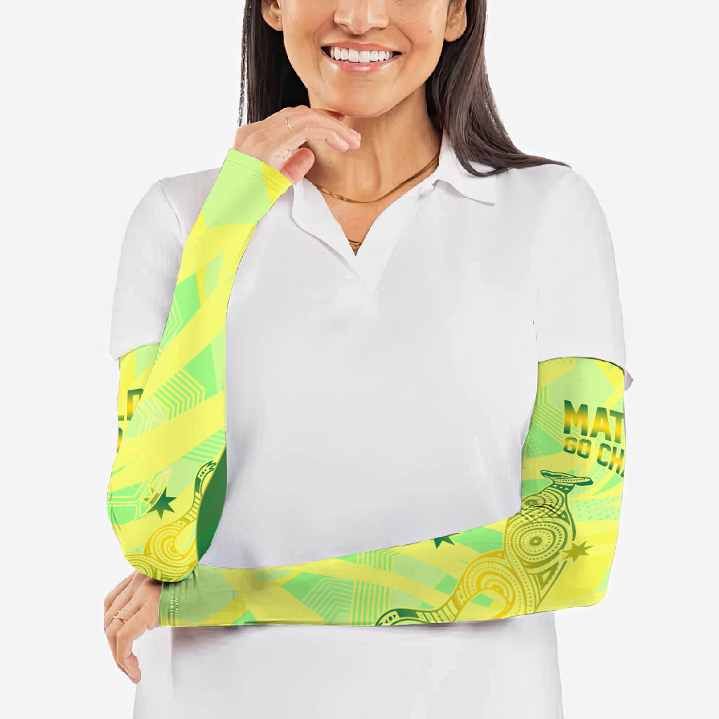 Matildas Australia Go Champions Arm Sleeves Indigenous Dot Art Kangaroo Southern Cross Stars