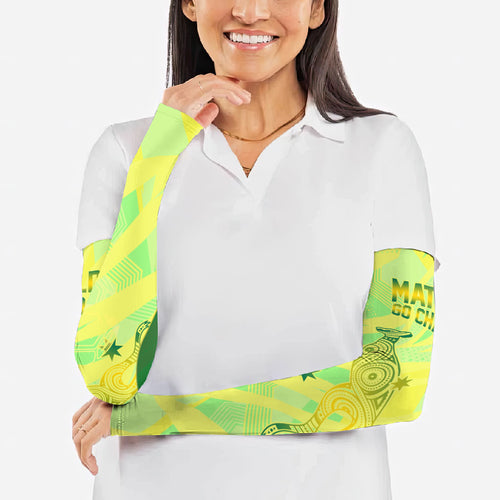 Matildas Australia Go Champions Arm Sleeves Indigenous Dot Art Kangaroo Southern Cross Stars