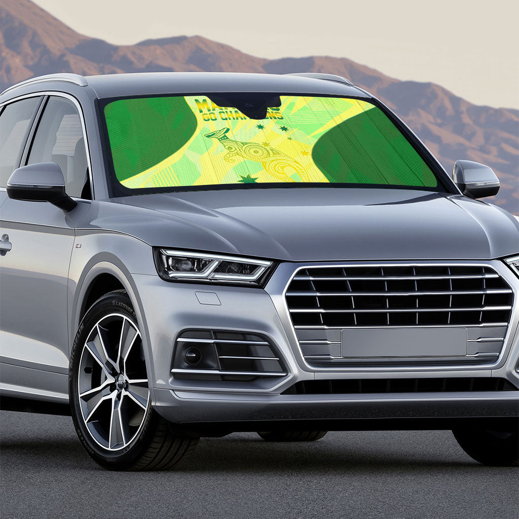 Matildas Australia Go Champions Auto Sun Shade Indigenous Dot Art Kangaroo Southern Cross Stars