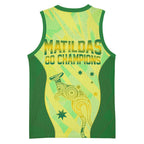 Matildas Australia Go Champions Basketball Jersey Indigenous Dot Art Kangaroo Southern Cross Stars