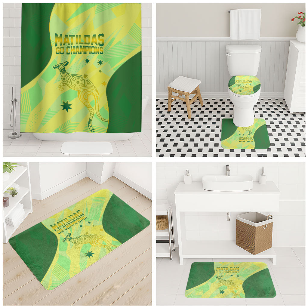 Matildas Australia Go Champions Bathroom Set Indigenous Dot Art Kangaroo Southern Cross Stars