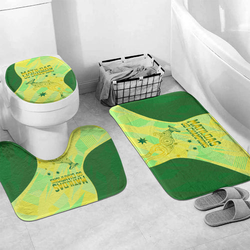 Matildas Australia Go Champions Bathroom Set Indigenous Dot Art Kangaroo Southern Cross Stars