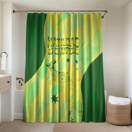 Matildas Australia Go Champions Bathroom Set Indigenous Dot Art Kangaroo Southern Cross Stars