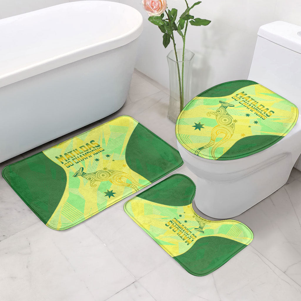 Matildas Australia Go Champions Bathroom Set Indigenous Dot Art Kangaroo Southern Cross Stars