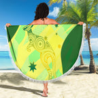 Matildas Australia Go Champions Beach Blanket Indigenous Dot Art Kangaroo Southern Cross Stars
