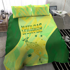 Matildas Australia Go Champions Bedding Set Indigenous Dot Art Kangaroo Southern Cross Stars
