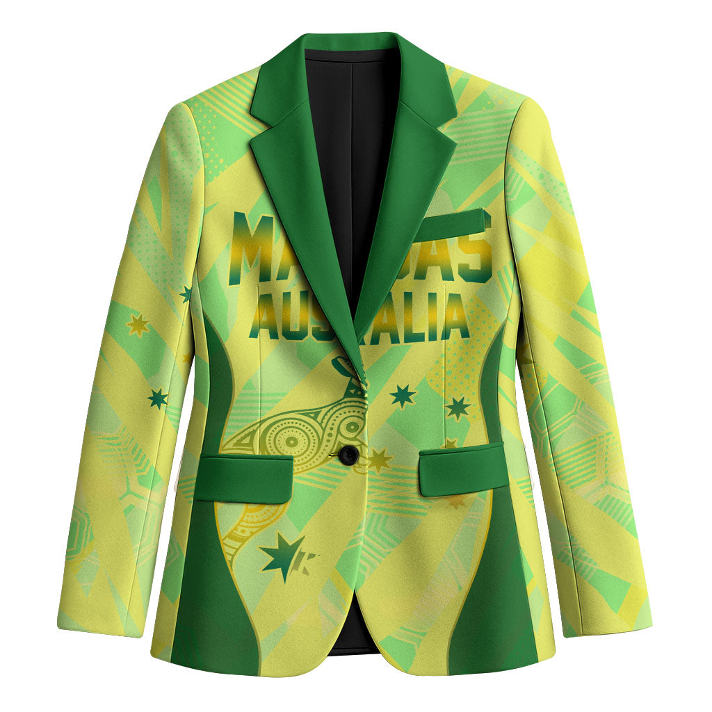 Matildas Australia Go Champions Blazer Indigenous Dot Art Kangaroo Southern Cross Stars
