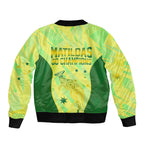 Matildas Australia Go Champions Bomber Jacket Indigenous Dot Art Kangaroo Southern Cross Stars
