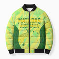 Matildas Australia Go Champions Bomber Puffer Jacket Indigenous Dot Art Kangaroo Southern Cross Stars