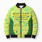 Matildas Australia Go Champions Bomber Puffer Jacket Indigenous Dot Art Kangaroo Southern Cross Stars