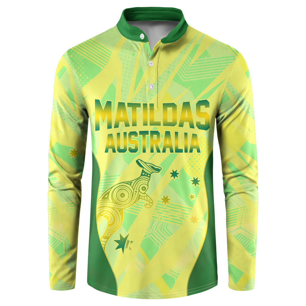 Matildas Australia Go Champions Button Sweatshirt Indigenous Dot Art Kangaroo Southern Cross Stars