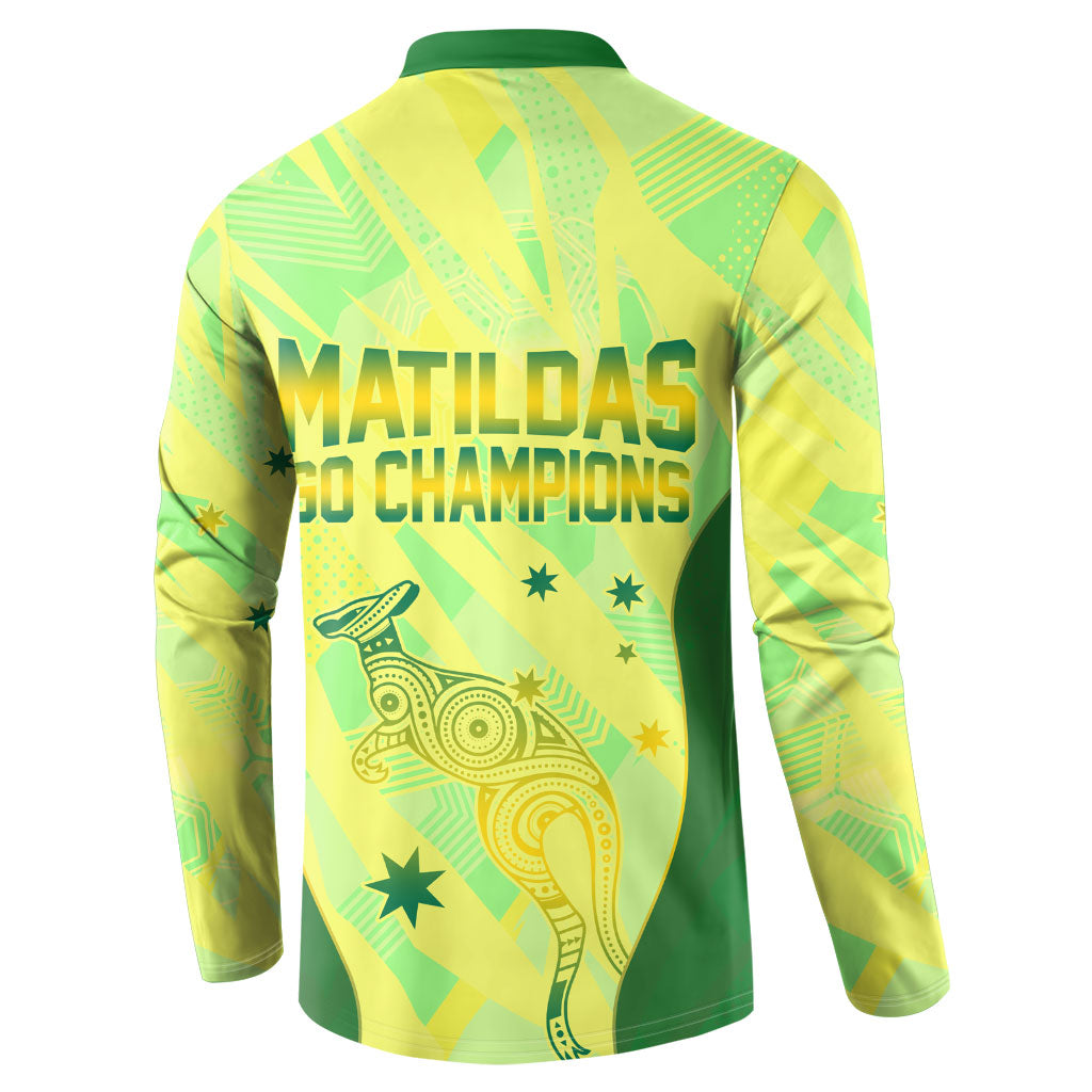 Matildas Australia Go Champions Button Sweatshirt Indigenous Dot Art Kangaroo Southern Cross Stars