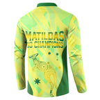 Matildas Australia Go Champions Button Sweatshirt Indigenous Dot Art Kangaroo Southern Cross Stars