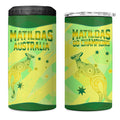 Matildas Australia Go Champions 4 in 1 Can Cooler Tumbler Indigenous Dot Art Kangaroo Southern Cross Stars
