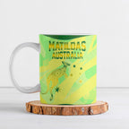 Matildas Australia Go Champions Ceramic Mug Indigenous Dot Art Kangaroo Southern Cross Stars