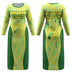Matildas Australia Go Champions Couples Matching Long Sleeve Bodycon Dress and Long Sleeve Button Shirt Indigenous Dot Art Kangaroo Southern Cross Stars