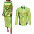 Matildas Australia Go Champions Couples Matching Puletasi and Long Sleeve Button Shirt Indigenous Dot Art Kangaroo Southern Cross Stars